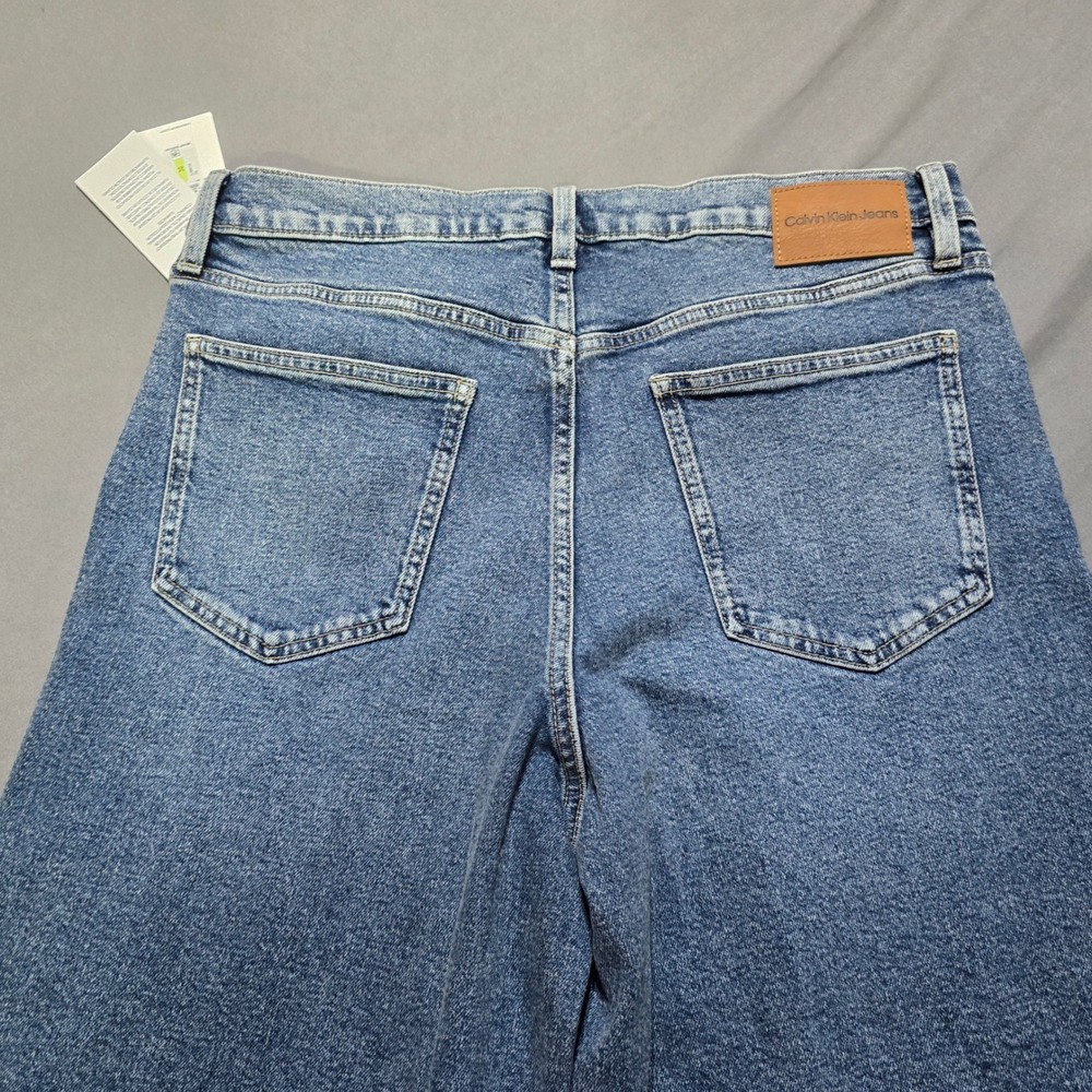 Calvin Klein Jeans Wide Leg Women 30 Blue Medium Wash High Rise Stretch Denim - Picture 6 of 7
